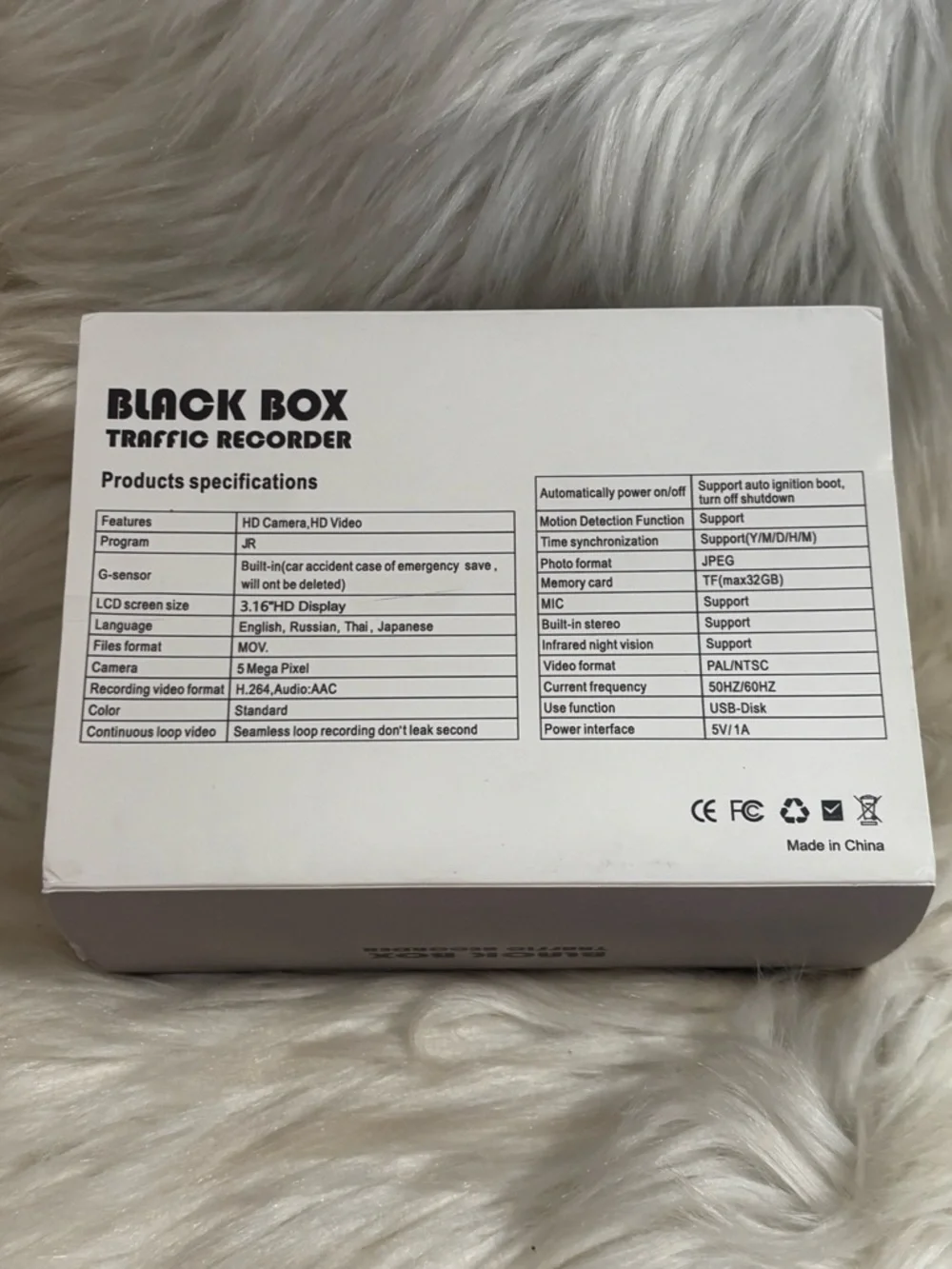 Black Box Traffic Recorder HD Camera Dash Cam 5MP Infrared Night Vision
